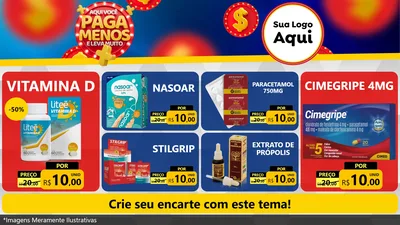 Modelo de TV para TV Horizontal com o tema Aqui Você Paga Menos e Leva Mais - Farmácia para Farmácia