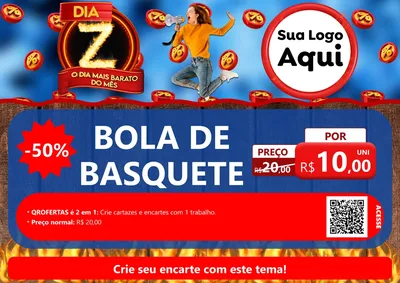 Modelo de Cartaz para Cartaz A4 Horizontal com o tema Dia Z - O Dia Mais Barato Do Mês para Artigos Esportivos