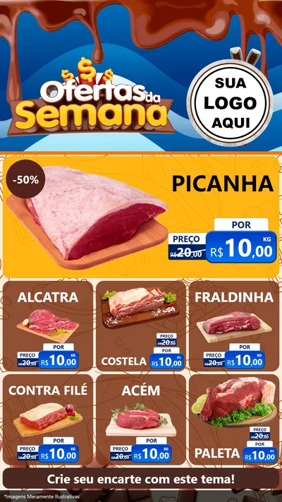 Modelo de Rede Social para Stories com o tema Ofertas da Semana - Páscoa para Açougue