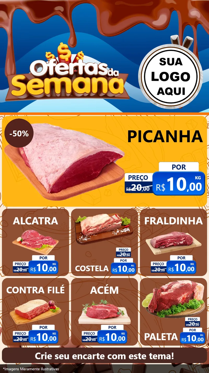 Modelo de Rede Social para Stories com o tema Ofertas da Semana - Páscoa para Açougue