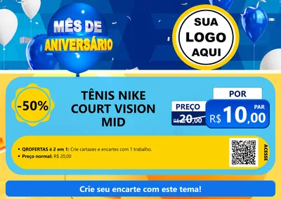 Modelo de Cartaz para Cartaz A4 Horizontal com o tema Mês de Aniversário para Calçados