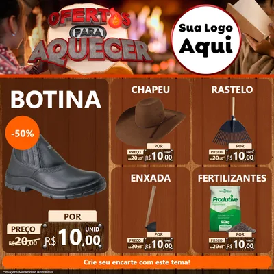 Modelo de Rede Social para Feed Facebook com o tema Ofertas Para Aquecer para Agropecuária