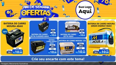 Modelo de TV para TV Horizontal com o tema Fim de Semana de Ofertas para Baterias Elétricas