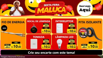 Modelo de TV para TV Horizontal com o tema Sexta-feira Maluca para Materiais Elétricos