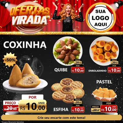 Modelo de Rede Social para Feed Facebook com o tema Ofertas da Virada para Salgadaria