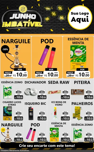 Modelo de Encarte para Encarte Grande com o tema Junho Imbatível para Tabacaria