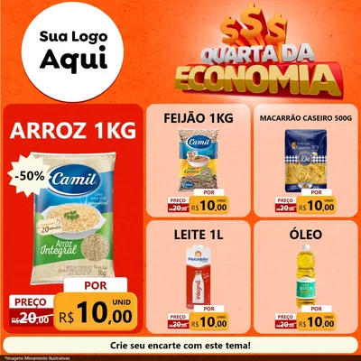 Modelo de Rede Social para Feed Facebook com o tema Quarta da Economia para Supermercado