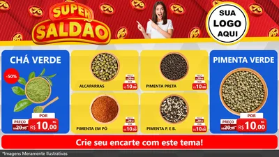 Modelo de TV para TV Horizontal com o tema Super Saldão para Produtos Naturais