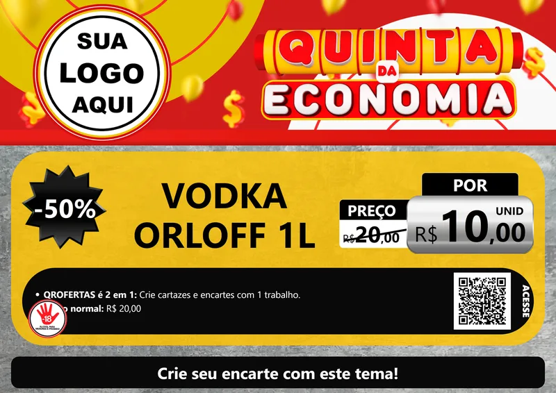 Modelo de Cartaz para Cartaz A4 Horizontal com o tema Quinta da Economia para Distribuidora de bebidas