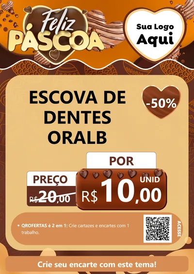 Modelo de Cartaz para Cartaz A4 Vertical com o tema Feliz Páscoa para Higiene Pessoal