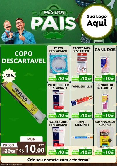 Modelo de Encarte para Encarte A4 Vertical com o tema Mês dos Pais para Embalagens