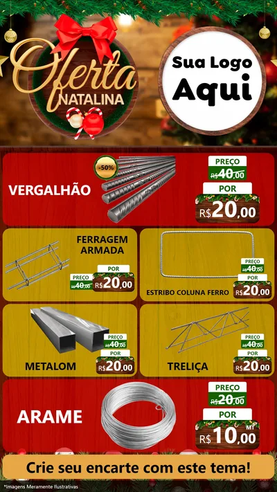 Modelo de TV para TV Vertical com o tema Ofertas Natalina para Ferragens