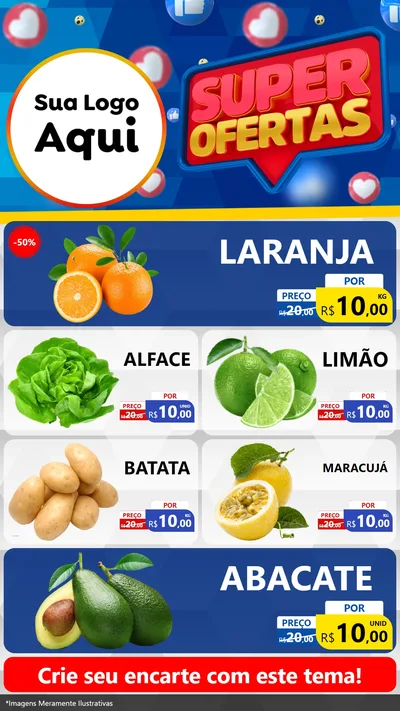 Modelo de TV para TV Vertical com o tema Super Ofertas para Hortifrúti