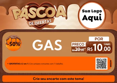 Modelo de Cartaz para Cartaz A4 Horizontal com o tema Páscoa de Ofertas para Água e gás