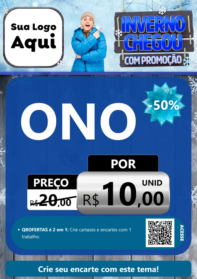 Modelo de Cartaz para Cartaz A4 Vertical com o tema Inverno Chegou Com Promoção para Óticas