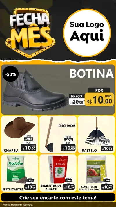 Modelo de Rede Social para Stories com o tema Fecha Mês para Agropecuária