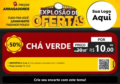 Modelo de Cartaz para Cartaz A4 Horizontal com o tema Explosão de Ofertas para Produtos Naturais