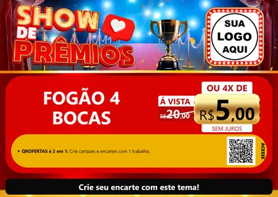 Modelo de Cartaz para Cartaz A4 Horizontal com o tema Show de Prêmios para Móveis e Eletro