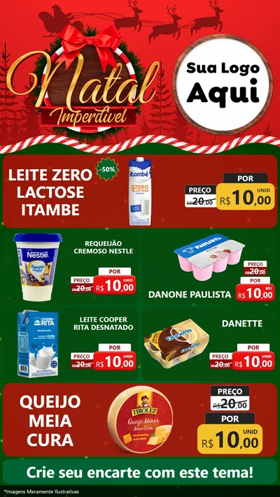 Modelo de TV para TV Vertical com o tema Natal Imperdível para Frios e Laticínios