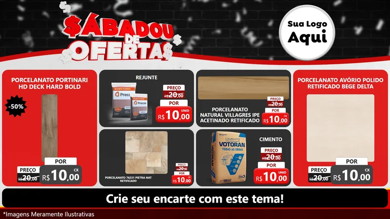 Modelo de TV para TV Horizontal com o tema Sabadou de Ofertas para Pisos e revestimentos