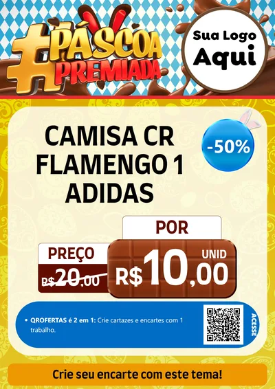 Modelo de Cartaz para Cartaz A4 Vertical com o tema Páscoa Premiada para Roupas e acessórios