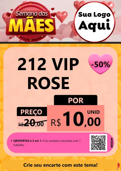 Modelo de Cartaz para Cartaz A4 Vertical com o tema Semana das Mães para Perfumes