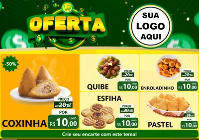 Modelo de Encarte para Encarte A4 Horizontal com o tema Oferta para Salgadaria