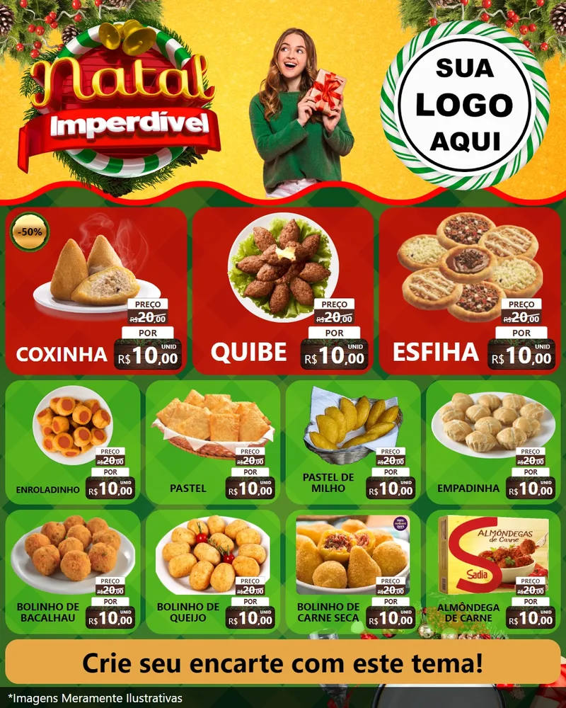 Modelo de Rede Social para Feed Instagram com o tema Natal Imperdível para Salgadaria