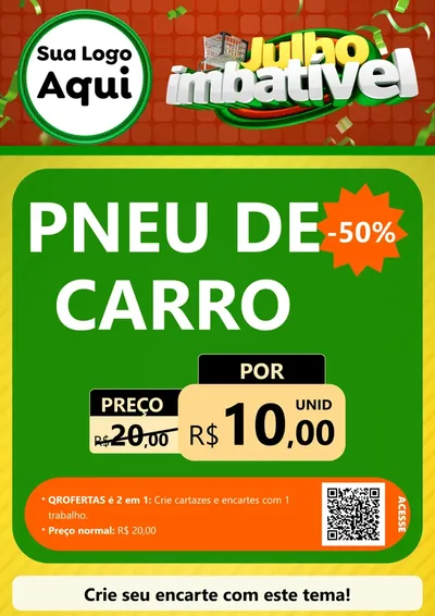 Modelo de Cartaz para Cartaz A4 Vertical com o tema Julho Imbatível para Auto peças