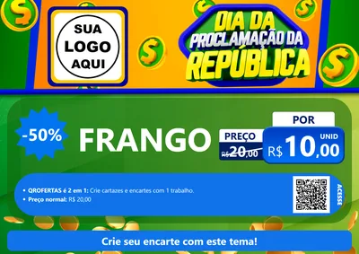 Modelo de Cartaz para Cartaz A4 Horizontal com o tema Dia Da Proclamação da República para Assados