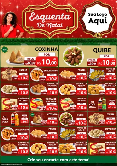 Modelo de Encarte para Encarte A4 Vertical com o tema Esquenta de Natal para Salgadaria