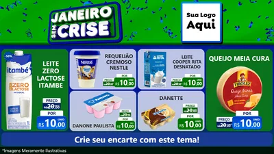 Modelo de TV para TV Horizontal com o tema Janeiro Sem Crise para Frios e Laticínios