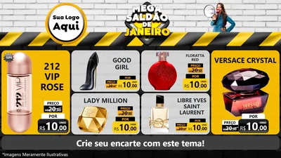 Modelo de TV para TV Horizontal com o tema Mega Saldão de Janeiro para Perfumes