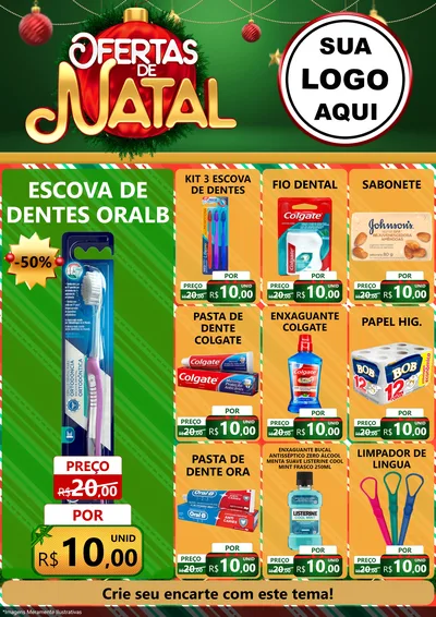 Modelo de Encarte para Encarte A4 Vertical com o tema Ofertas de Natal para Higiene Pessoal