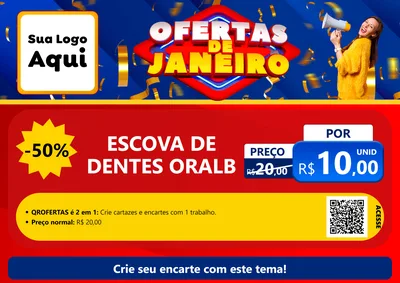 Modelo de Cartaz para Cartaz A4 Horizontal com o tema Ofertas de Janeiro para Higiene Pessoal