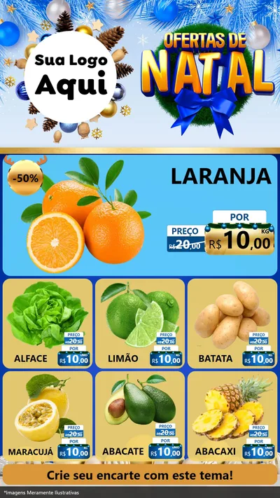 Modelo de Rede Social para Stories com o tema Ofertas de Natal para Hortifrúti