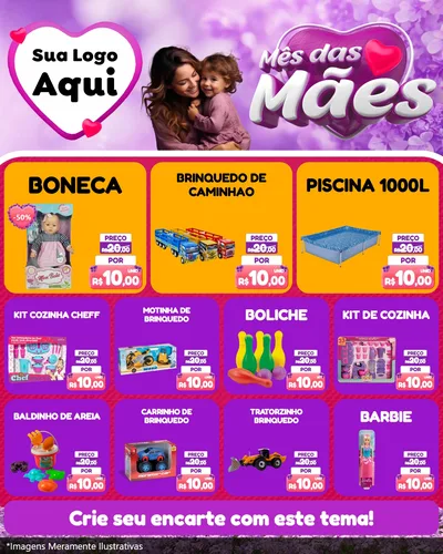 Modelo de Rede Social para Feed Instagram com o tema Mês das Mães para Brinquedos