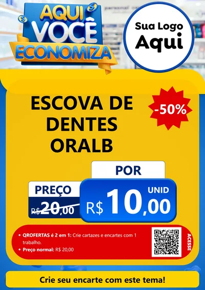 Modelo de Cartaz para Cartaz A4 Vertical com o tema Aqui Você Economiza para Higiene Pessoal
