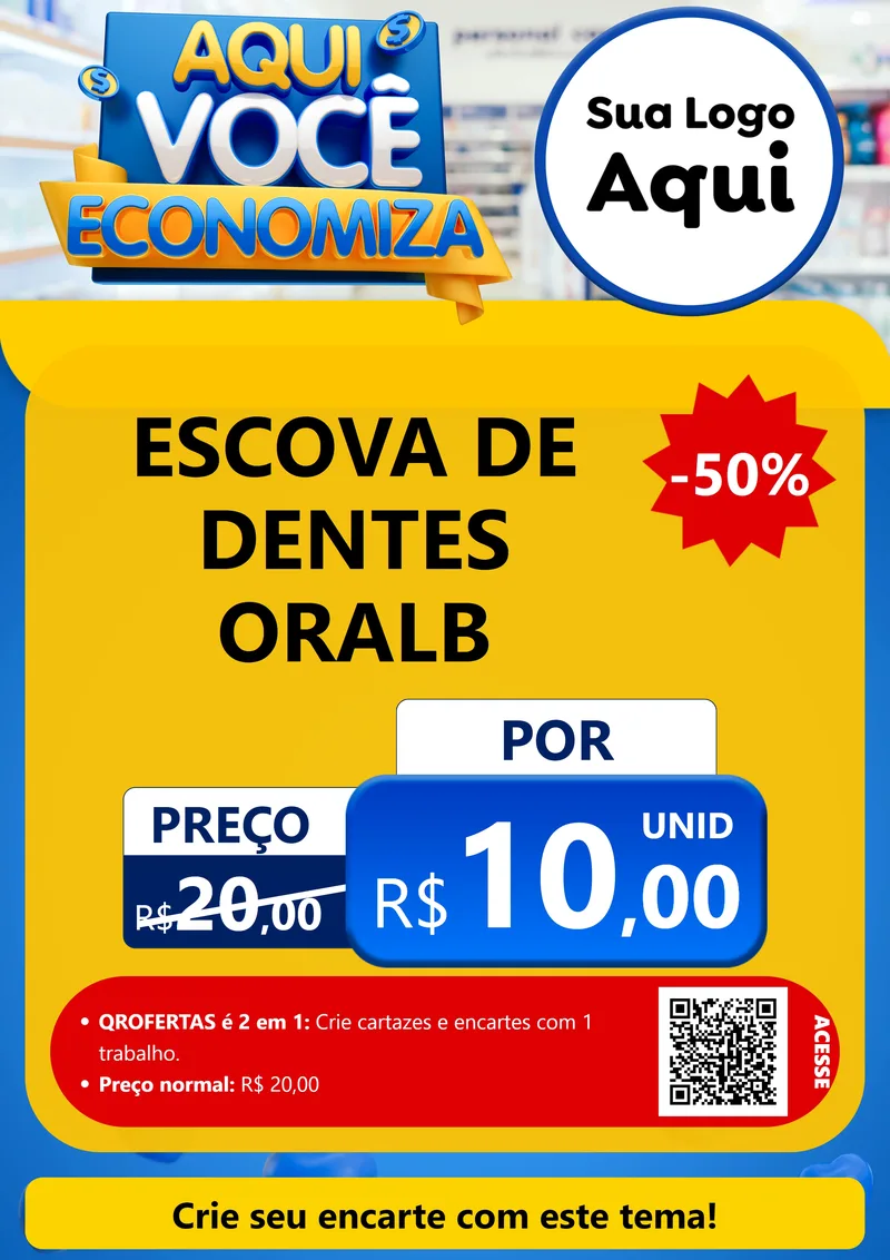 Modelo de Cartaz para Cartaz A4 Vertical com o tema Aqui Você Economiza para Higiene Pessoal