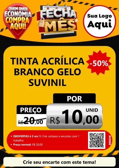 Modelo de Cartaz para Cartaz A4 Vertical com o tema Fecha Mês para Tintas e Ferramentas