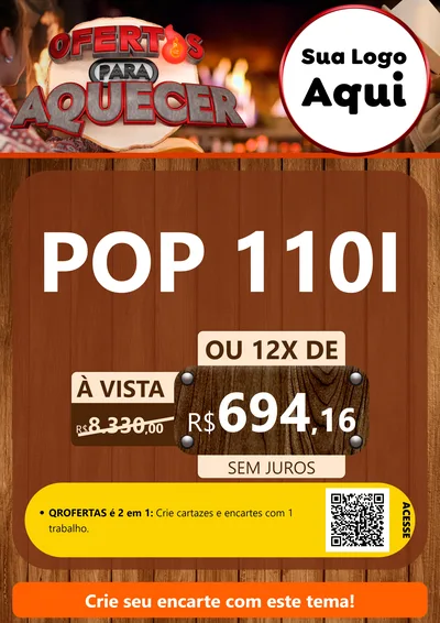 Modelo de Cartaz para Cartaz A4 Vertical com o tema Ofertas Para Aquecer para Concessionaria de Motos