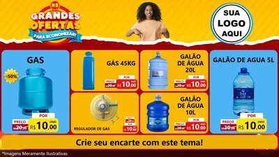 Modelo de TV para TV Horizontal com o tema Grandes Ofertas Para Economizar! para Água e gás