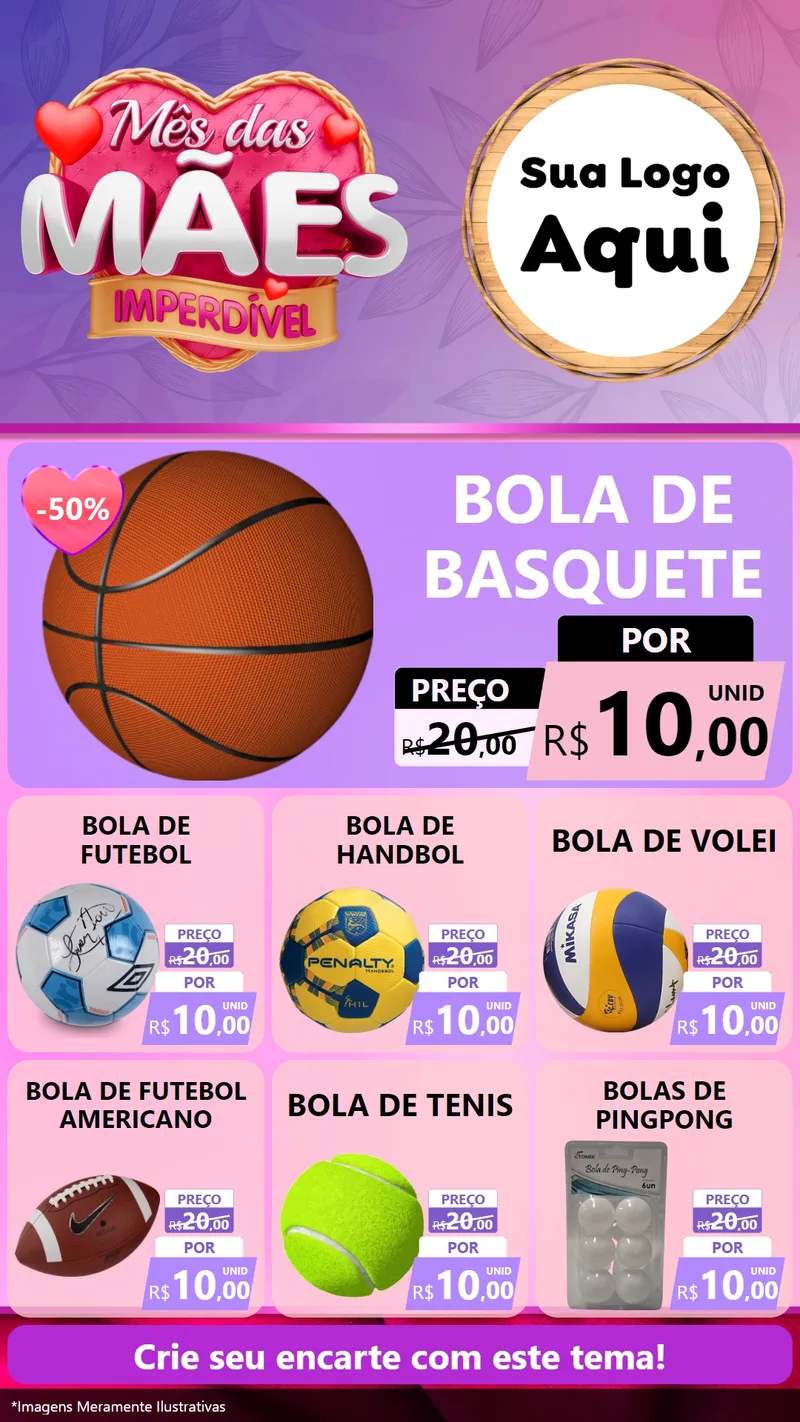 Modelo de Rede Social para Stories com o tema Mês das Mães Imperdível para Artigos Esportivos