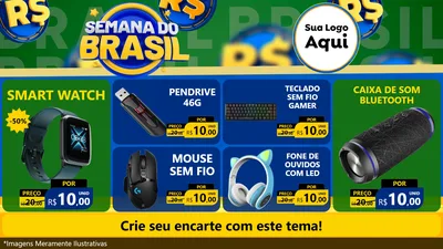 Modelo de TV para TV Horizontal com o tema Semana Do Brasil para Informática