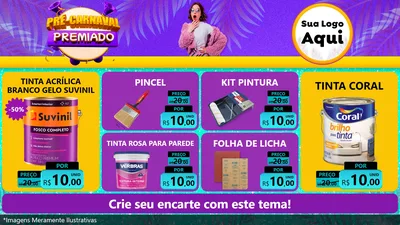 Modelo de TV para TV Horizontal com o tema Pré-Carnaval Premiado para Tintas e Ferramentas