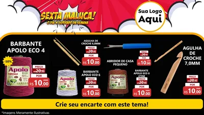 Modelo de TV para TV Horizontal com o tema Sexta Maluca! para Armarinho e Aviamentos