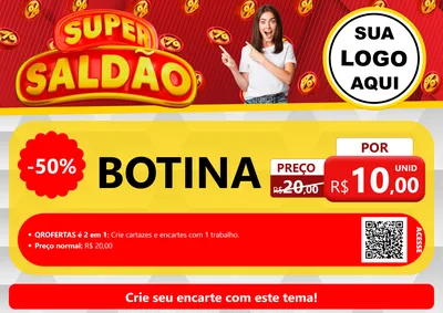 Modelo de Cartaz para Cartaz A4 Horizontal com o tema Super Saldão para Agropecuária
