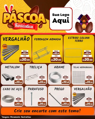 Modelo de Rede Social para Feed Instagram com o tema Páscoa Fantástica para Ferragens
