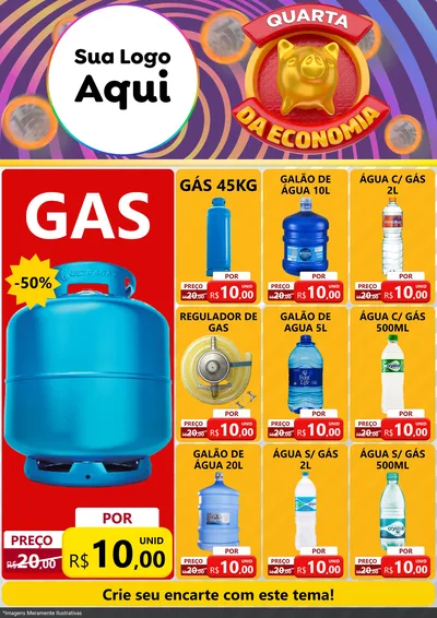 Modelo de Encarte para Encarte A4 Vertical com o tema Quarta da Economia para Água e gás