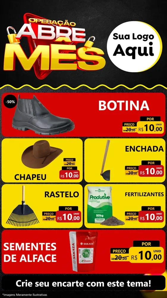 Modelo de TV para TV Vertical com o tema Operação Abre Mês para Agropecuária